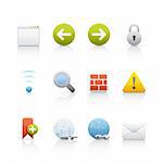 Set of icons on white background in Adobe Illustrator EPS 8 format for multiple applications.