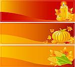 Three Funky Thanksgiving and Autumn Web Banners