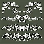 Vector ornaments In flower style for your design, isolate design elements. Full scalable vector graphic included Eps v8