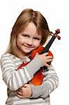 Little girl with 1/16 violin.