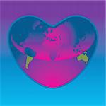 Vector illustration from my Love Collection. Heart shaped world.