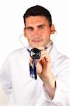 Close-up of a stethoscope hold by a doctor
