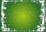 The snowflakes on top and bottom of green  background