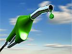 Dripping gas pump nozzle - fuel, oil, gas crisis concept - 3d render