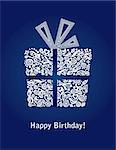 Detailed blue Happy Birthday card