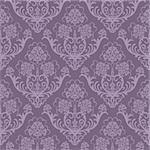 Seamless purple floral damask wallpaper