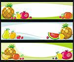 Collection of fruit related banner with space for your message.