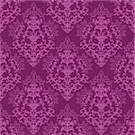 Seamless fuchsia purple floral wallpaper or wrapping paper
