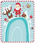 Christmas Santa Claus in the forest - vector illustration.