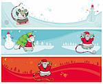 Christmas banners with Santa Rats copy space