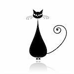 Black cat silhouette for your design