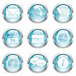 Nine circle gloss icon for internet, vector illustration