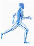 3d rendered x-ray illustration of a transparent running man