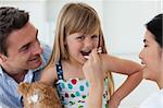 Confident doctor giving medecine to a little girl in the hospital