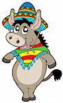 Dancing Mexican donkey - vector illustration.