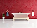 classic bathroom with fashion bathtub -rendering