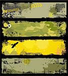 set of 4 grungy military banners