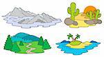 Various landscapes collection - vector illustration.