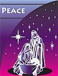 Nativity Christmas Card 1 Vector Illustration.