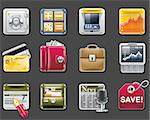 Set of square glossy universal web icons