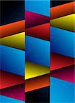 Blue, red, yellow and orange abstract geometric background. Vector Image.