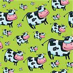 friendly cow seamless pattern.
