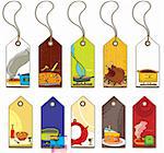 Colorful food tags