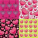 Valentine's day seamless backgrounds set