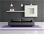 minimalist black and white interior  - rendering