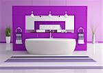 purple contemporary bathroom