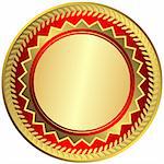 Gold big medal on white background (vector)