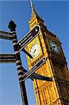 Big Ben clock tower with signpost in London