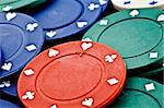 Close-up photography poker fiche