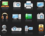 Electronics Computers Multimedia icon set