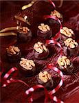 Assorted sweet pralines for Valentine or other event