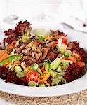 Vegetable salad with oyster mushroom - healthy eating