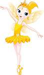 Yellow Cute fairy ballerina. Wings and glitter are separate groups.