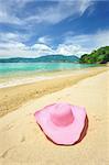 Beautiful beach landscape with hat in Thailand