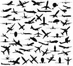 Silhouette of airplanes