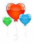 air baloons in form of heart ? vector illustration, isolated on white background