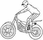 Motorcycle 2010 - 04 Motocross,  Hand Drawn illustration + vector