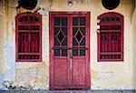 Old red grunge door. Old city collection.