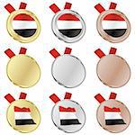 fully editable egypt vector flag in medal shapes