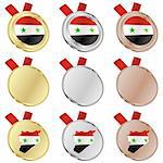 fully editable syria vector flag in medal shapes