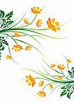 Abstract painted background with flowers vector illustration