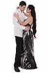 Dancing couple over white background