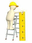 3d builder with ruler - over white