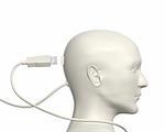 USB cable and human head