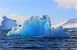 Luminescent Iceberg in Antarctica with sunlight