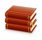 pile of closed red books vector illustration, isolated on white background